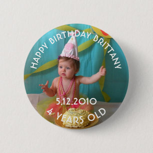 Personalised Birthday Girl Button