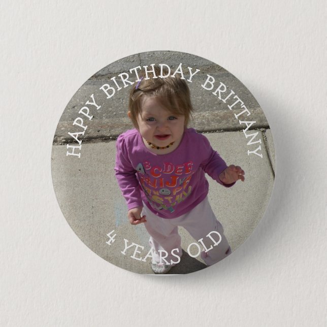 Personalised Birthday Girl Button (Front)