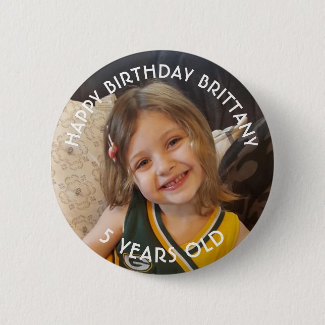 Personalised Birthday Girl Button (Front)