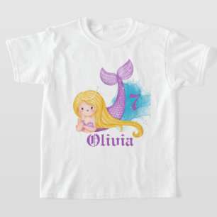 Personalised Birthday Girl Mermaid T-Shirt
