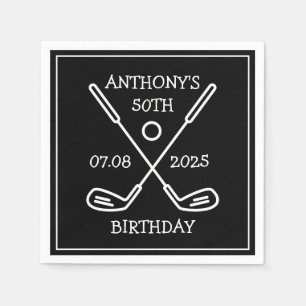 Personalised Birthday Golfer 50th happy Dad Par Napkin