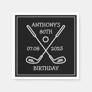 Personalised Birthday Golfer 80th happy Dad Par Napkin