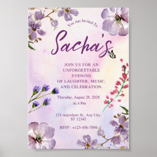 Personalised Birthday Invitation Custom Birthday Poster