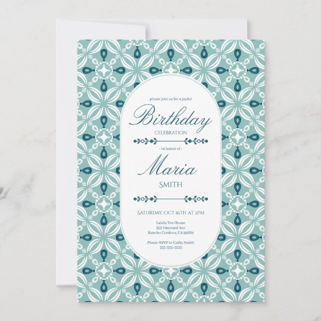 Personalised Birthday Invitation in Petaline (Front)