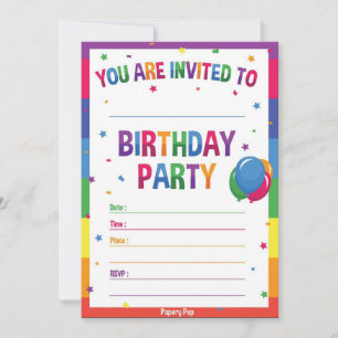 Personalised Birthday Invitation Templates: 