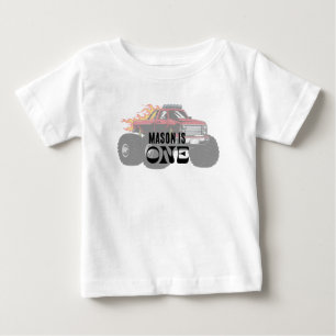 Personalised birthday kids Monster Truck T-shirt