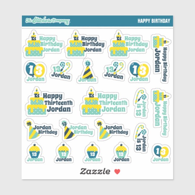 Personalised Birthday Labels | Custom Stickers (Sheet)