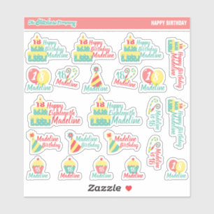 Personalised Birthday Labels   Custom Stickers