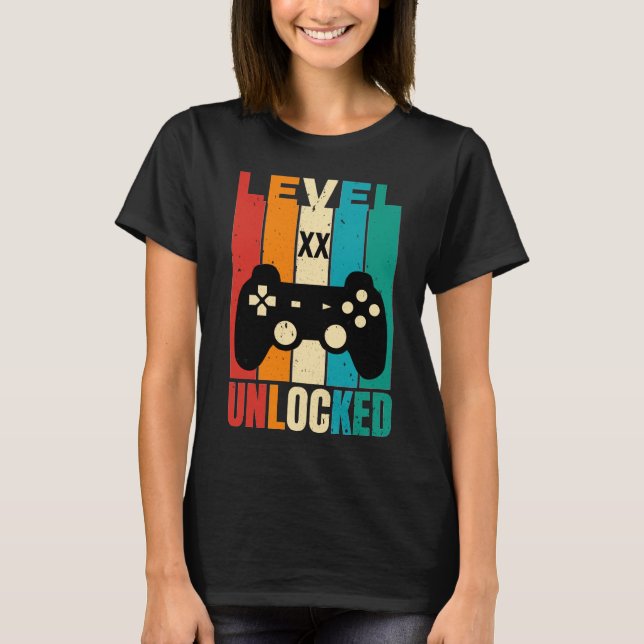 Personalised Birthday  Level XX Unlocked T-Shirt (Front)