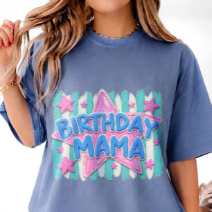 Personalised Birthday Mama Whimsical 3D Hand-Paint Tri-Blend Shirt