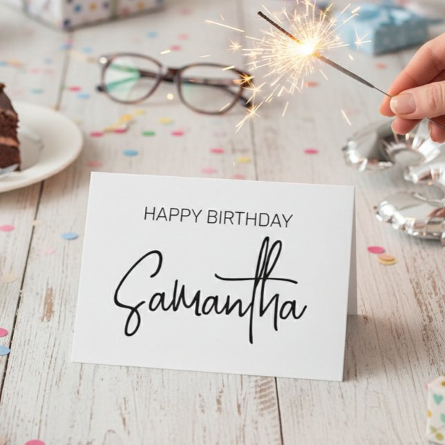 Personalised Birthday Monogram name Calligraphy Card (Creator Uploaded)