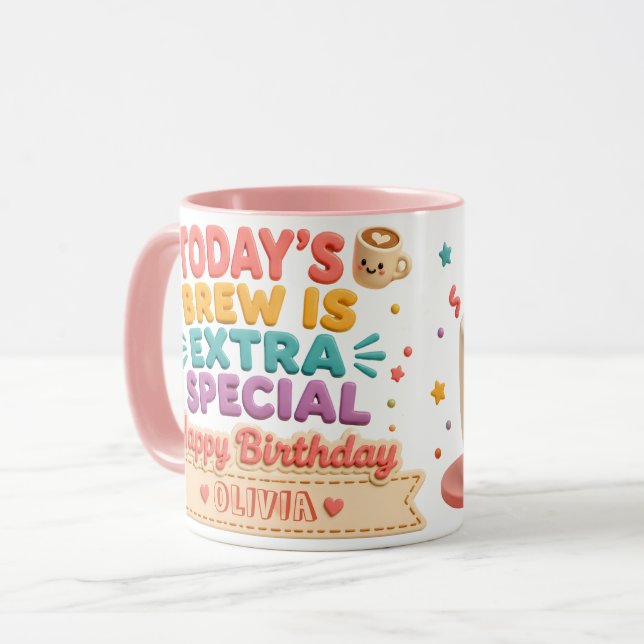 Personalised Birthday Mug (Front Left)