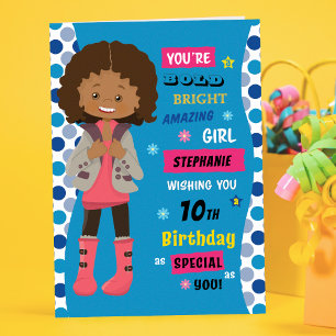 Personalised Birthday - Multicultural Girl Card