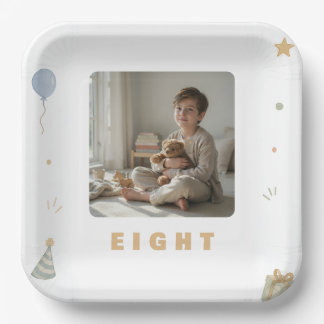 Personalised Birthday Napkins Age 8 Paper Plate