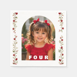 Personalised Birthday Napkins Girl Age 4