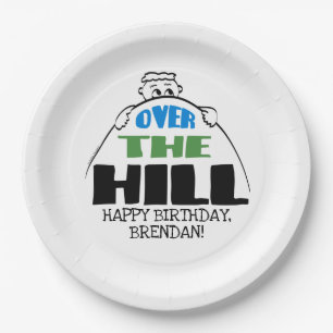Personalised Birthday Over the Hill Paper Plate