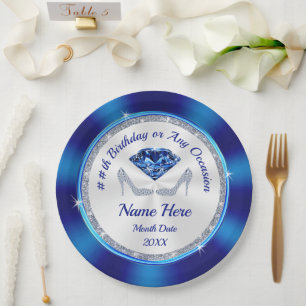Personalised Birthday Paper Plates or ANY OCCASION