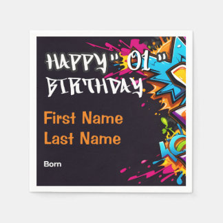 Personalised Birthday Party, Announcement Napkin