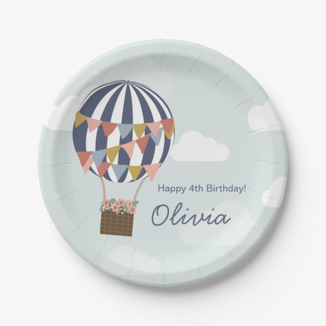 Personalised Birthday Party Balloon Plates (Front)