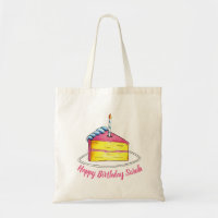 Personalised Birthday Party Cake w/ Candle Tote
