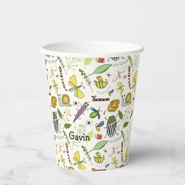 Personalised Birthday Party Cups Bug Design (Front)