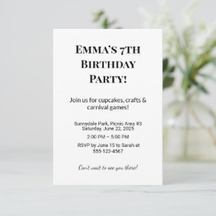 Personalised Birthday Party Invitation