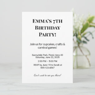 Personalised Birthday Party Invitation
