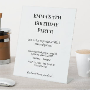 Personalised Birthday Party Invitation  Pedestal Sign