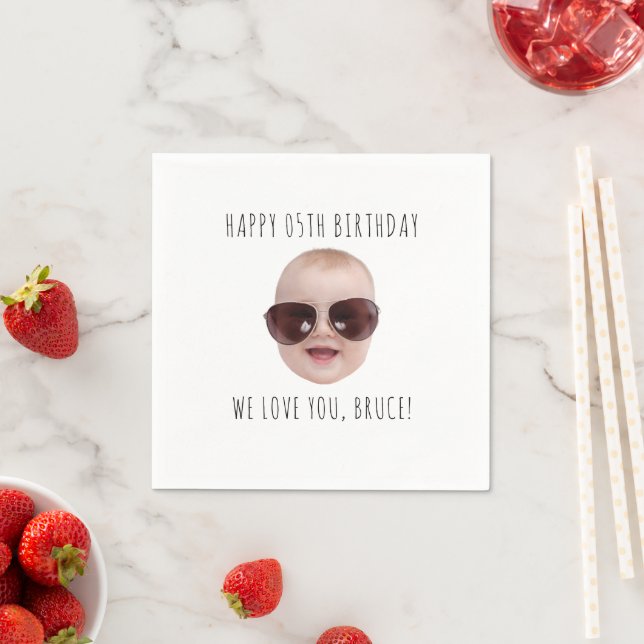 Personalised Birthday Party Photo Paper Face Baby Napkin (Insitu)