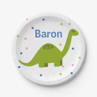 Personalised Birthday Party Plates with Dinosaur