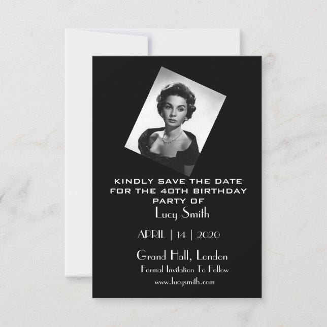 Personalised Birthday Party Save the Date Cards (Front)