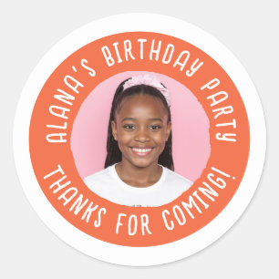Personalised Birthday Party Thank You Favour  Classic Round Sticker
