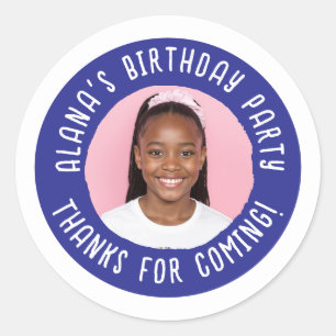 Personalised Birthday Party Thank You Favour Classic Round Sticker