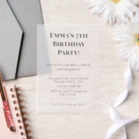 Personalised Birthday Party Vellum Overlays