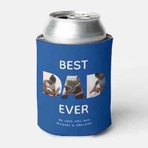 Personalised Birthday Photo Collage Best Dad Ever Can Cooler