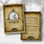 Personalised Birthday Photo Template Retro Vintage<br><div class="desc">Vintage retro distressed style milestone Birthday Party Invitation. An elegant personalised birthday party invitation. Insert your own photo. Template provided so easily personalised. Note the photo will be the same colours as you use. The design is also available with other age milestones. Matching party supplies (Banners, posters, paper plates, napkins...</div>