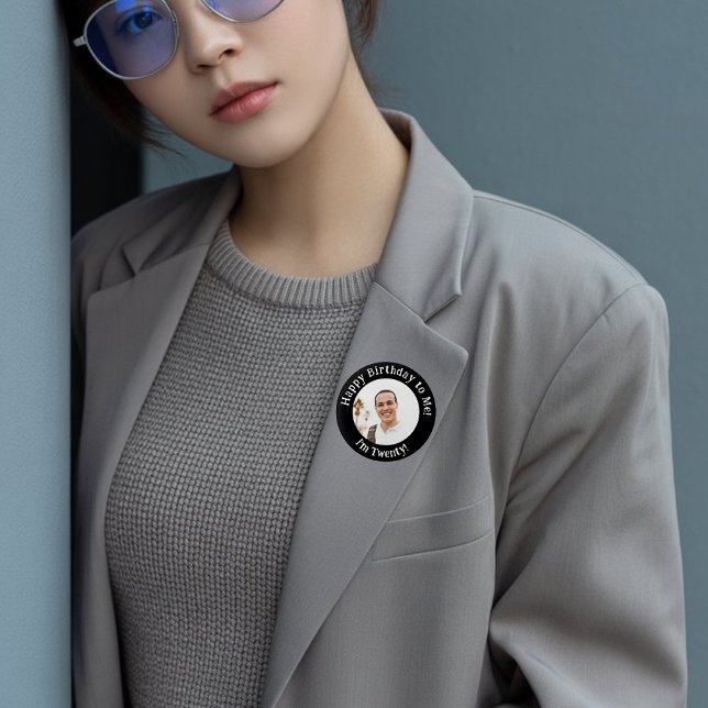 Personalised Birthday Photo, Your Picture Badge (Creator Uploaded)