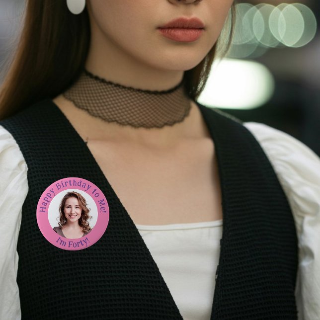 Personalised Birthday Photo, Your Picture Badge (Creator Uploaded)