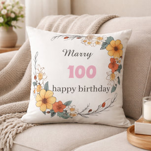 Personalised Birthday Pillow Custom Name Age Gift