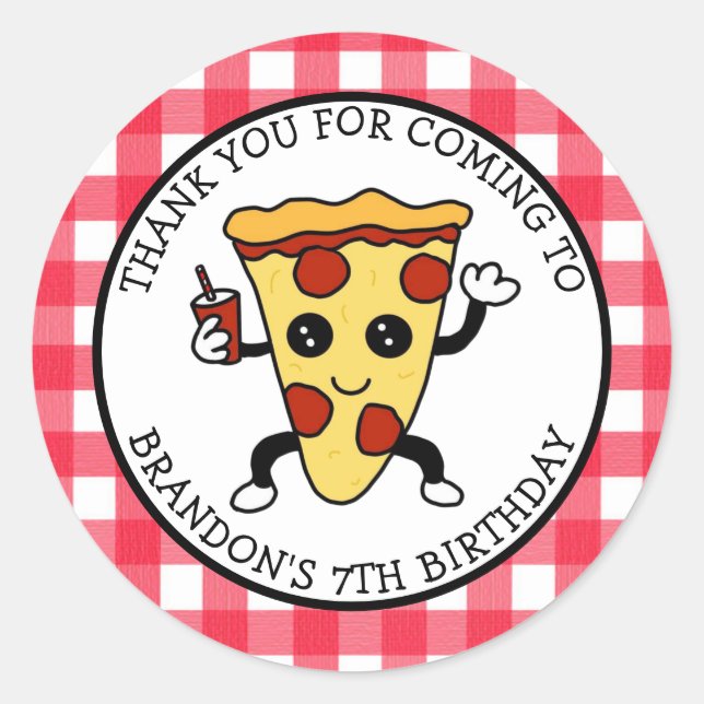 Personalised Birthday Pizza  Classic Round Sticker (Front)