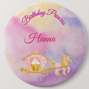 Personalised Birthday Princess Button
