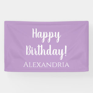 Personalised Birthday Purple Lilac Happy Birthday Banner