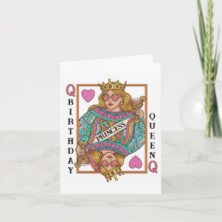 Personalised Birthday Queen Playing Card