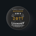 Personalised Birthday Retro Vintage Monogram 3 Cm Round Badge<br><div class="desc">Add your name and any year birthday design. Easy to do with the template provided. More gifts and party supplies available with the "Legendary" design in the store.</div>