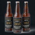 Personalised Birthday Retro Vintage Monogram Beer Bottle Label<br><div class="desc">Add your name and any year birthday design. Easy to do with the template provided. More gifts and party supplies available with the "Legendary" design in the store.</div>