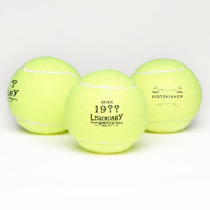 Personalised Birthday Retro Vintage Monogram  Tennis Balls