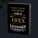 Personalised Birthday Retro Vintage Monogram Wooden Box Sign<br><div class="desc">Add your name and any year birthday design. Easy to do with the template provided. More gifts and party supplies available with the "Legendary" design in the store.</div>