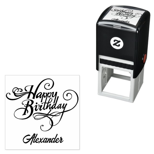 Personalised Birthday Self Inking Rubber Stamp (In Situ)