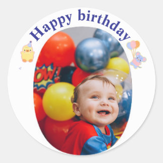 Personalised Birthday Sticker with Photo