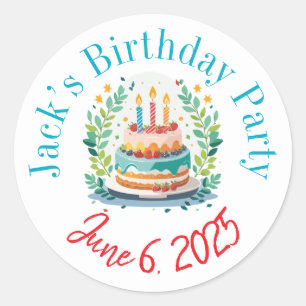Personalised birthday stickers 